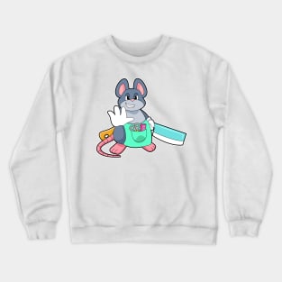 Mouse as Hairdresser with Scissors & Comb Crewneck Sweatshirt